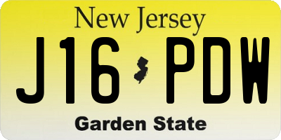 NJ license plate J16PDW