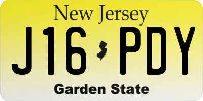 NJ license plate J16PDY
