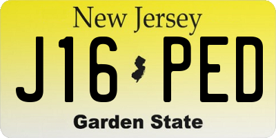 NJ license plate J16PED