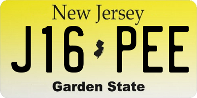 NJ license plate J16PEE