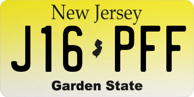 NJ license plate J16PFF
