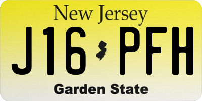 NJ license plate J16PFH