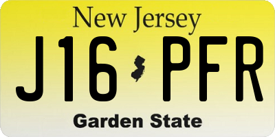 NJ license plate J16PFR