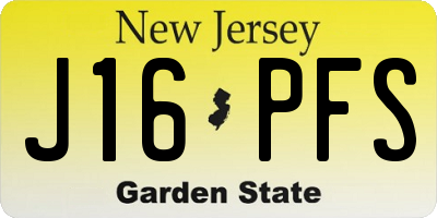 NJ license plate J16PFS