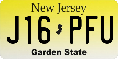 NJ license plate J16PFU