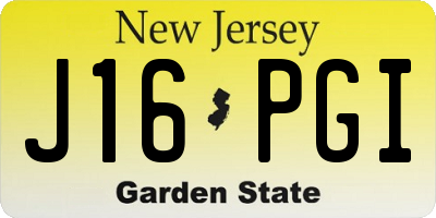 NJ license plate J16PGI