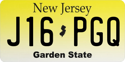 NJ license plate J16PGQ