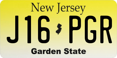 NJ license plate J16PGR