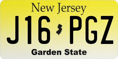 NJ license plate J16PGZ