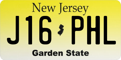 NJ license plate J16PHL