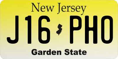 NJ license plate J16PHO
