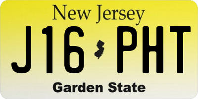 NJ license plate J16PHT