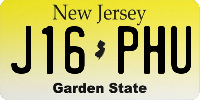 NJ license plate J16PHU