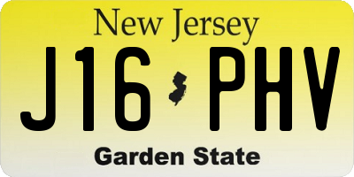 NJ license plate J16PHV