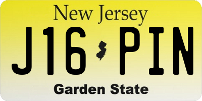 NJ license plate J16PIN