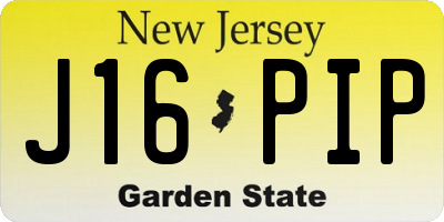NJ license plate J16PIP