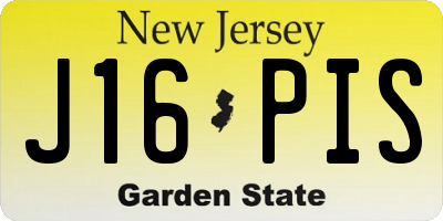 NJ license plate J16PIS