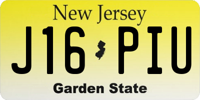 NJ license plate J16PIU