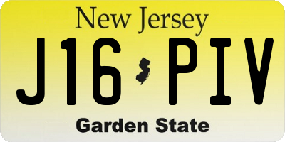 NJ license plate J16PIV