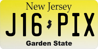 NJ license plate J16PIX