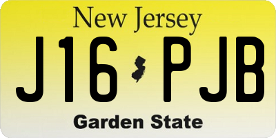 NJ license plate J16PJB