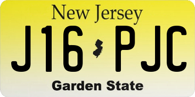 NJ license plate J16PJC