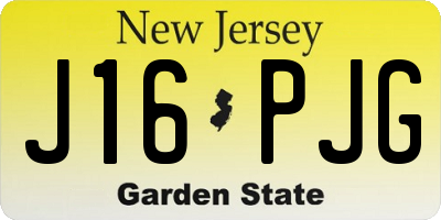 NJ license plate J16PJG