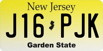 NJ license plate J16PJK