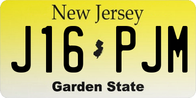 NJ license plate J16PJM