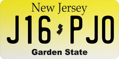 NJ license plate J16PJO