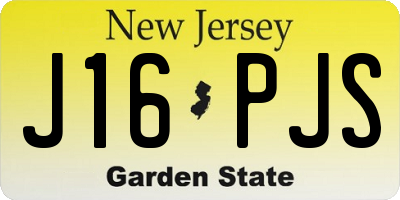 NJ license plate J16PJS
