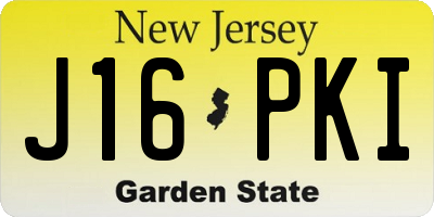 NJ license plate J16PKI