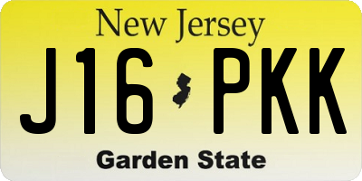 NJ license plate J16PKK