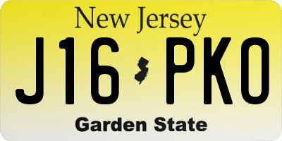 NJ license plate J16PKO