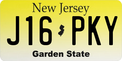 NJ license plate J16PKY
