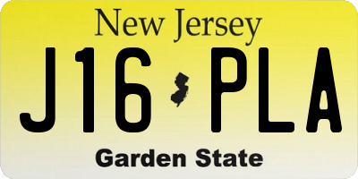 NJ license plate J16PLA