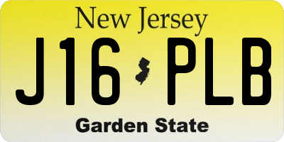 NJ license plate J16PLB