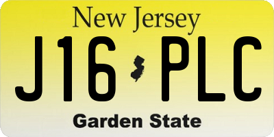 NJ license plate J16PLC