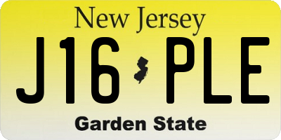 NJ license plate J16PLE
