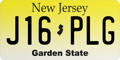 NJ license plate J16PLG