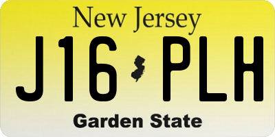 NJ license plate J16PLH