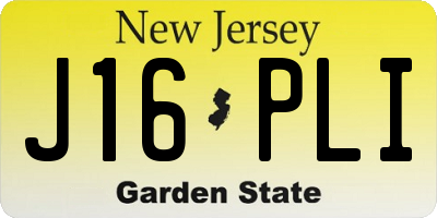 NJ license plate J16PLI