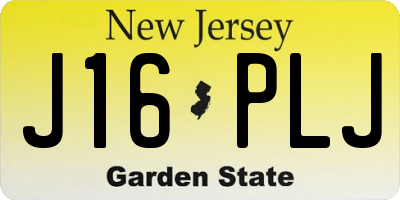 NJ license plate J16PLJ