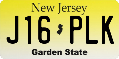 NJ license plate J16PLK