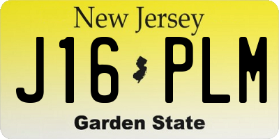 NJ license plate J16PLM