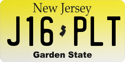 NJ license plate J16PLT