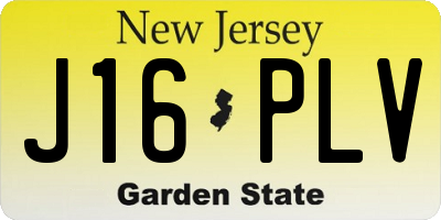 NJ license plate J16PLV