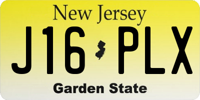 NJ license plate J16PLX