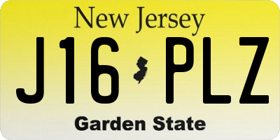 NJ license plate J16PLZ
