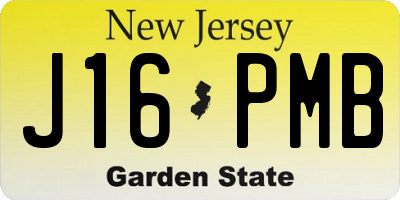 NJ license plate J16PMB